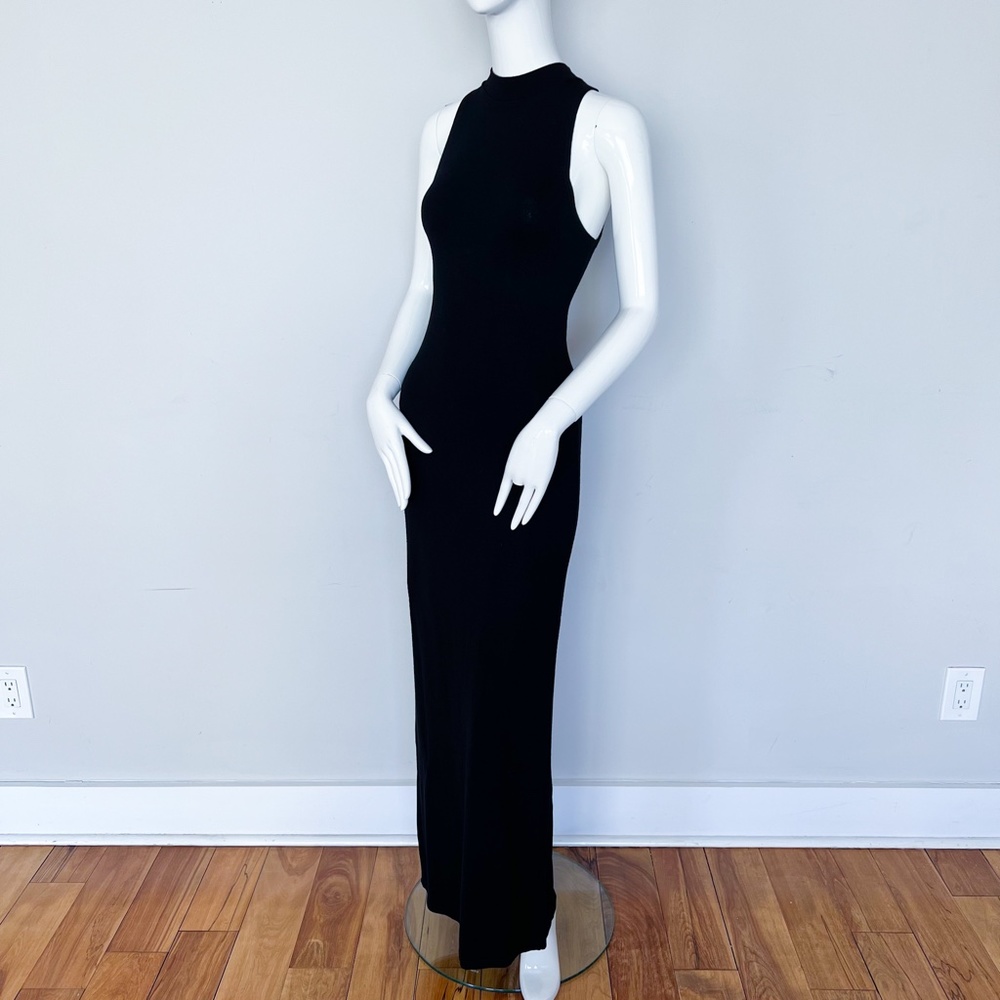Rebecca Collection | Sexy Maxi Halter Stretch Dress Back Slit Mock Neck 6
